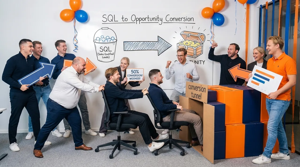 Visual representation of SQL to Opportunity Conversion